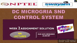 💥WEEK 2💥🔥100🔥DC MICROGRID AND CONTROL SYSTEM ASSIGNMENT SOLUTION💥💥 [upl. by Ainollopa893]