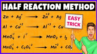 Half Reaction Method to Balance Redox Reactions [upl. by Kyne503]