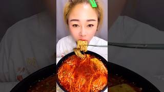 Flammulina velutipes has many benefits 😱😱😋🤤🍜 Spicy Enoki Mushrooms Delicious food cooking [upl. by Airotkciv]