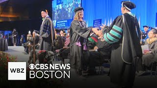 Boston Marathon bombing survivor graduates with doctorate in nursing [upl. by Gnilyarg]