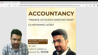 ACCOUNTANCY BOOK FOR FINANCE ACCOUNTS ASSISTANT EXAM  BOOK RELEASE  JKSSB  CA MOHAMAD LATEEF [upl. by Lothaire793]