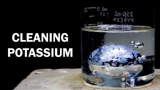 Cleaning old potassium metal [upl. by Tollmann]