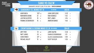 Sandhurst CC Berks 1st XI v Crowthorne amp Crown Wood CC 2nd XI [upl. by Hallett]