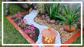 Elegante jardim com flores e pedras naturais  Ideias para jardim [upl. by Adnawaj]