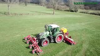 Sursemis sur prairies en Fendt 724 amp Vredo  TB Agri [upl. by Esylle]