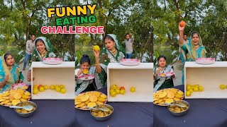 Unlimited Alu Puri Eating Funny Challenge Find The Other Colour Ball viralvideo funny challenge [upl. by Lowney]