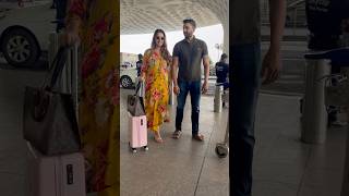 Malvika Raaj With Husband Fly From Mumbai Spotted At Airport bollywood shudhmanoranjan [upl. by Akemed]