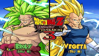 LSSJ3 Broly VS SSJ3 Vegeta  DBZ Budokai Tenkaichi 3 Mods [upl. by Dnalyram]