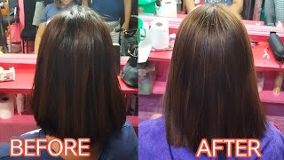 REBONDING AND HAIRCOLOR WITH BRAZILIAN KERATIN BLOWOUT TREATMENT janesalontv8350 [upl. by Onez]