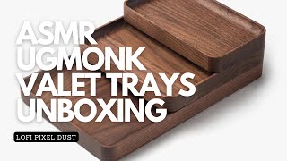 ASMR Ugmonk Valet Trays Aesthetic Cozy Warm Walnut Wood Work Desk Setup Unboxing [upl. by Nairrod]