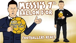 🏆Messi wins his 7th Ballon dOr🏆 Footballers React [upl. by Rivi274]