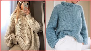 MOST ASTHETIC WINTER OVERSIZED SWEATER crochet crochetprojects sweaterweather [upl. by Ashli]