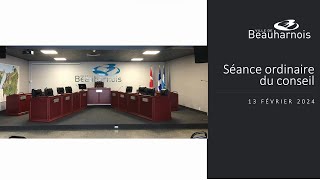 Ville de Beauharnois  Séance ordinaire du 13 février 2024 [upl. by Tound]