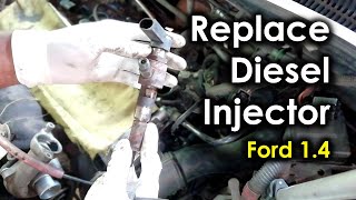 Replace Diesel Fuel Injector  Ford TDCI  How to change a faulty diesel fuel injector in your car [upl. by Hildagarde]