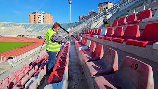 quotLORO BORICIquot Pas rikonstruksionit te fushes Bashkia Shkoder lyen stolat e stadiumit quotLoro Boriçiquot [upl. by Kale442]