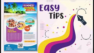 How to Create Pamphlet Design Ideas  Summer Holiday Flyer in CorelDraw [upl. by Eustacia]