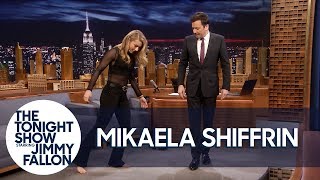 HistoryMaking Ski Racer Mikaela Shiffrin Teaches Jimmy to Shuffle Dance [upl. by Holtorf42]