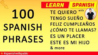 100 Phrases in Spanish Tutorial English to Castilian Spanish Essential Phrases and Vocabulary [upl. by Gorton]