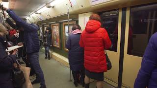 Russia Moscow 2X Metro ride from Комсомо́льская to Ку́рская [upl. by Miltie104]