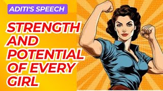 The Unstoppable Strength of Every Girl Aditi’s Empowering Speech  Saraswati English YT [upl. by Abibah]