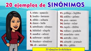 20 ejemplos de sinónimos  Examples of synonyms [upl. by Neeham]