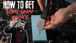 how to sharpen on a whetstone THE EASY WAY [upl. by Nagram]