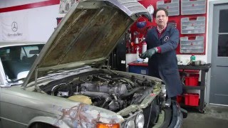 Mercedes W116 300SD Green Ghost Rescue Part 6 Quick Body Fix and Engine Service [upl. by Lilah259]