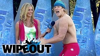 200 Pound Wrestler Destroys Course  Wipeout HD [upl. by Schacker]