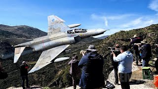 WATCH  F4 Phantom Low Level skills in the Greek Mach loop INIOCHES 24 Greek Mirages French Rafale [upl. by Blainey]