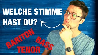 STIMMTEST Männer Was für eine Stimme habe ich Bass Bariton Tenor [upl. by Akinas694]