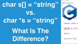 String In Char Array VS Pointer To String Literal  C Programming Tutorial [upl. by Curcio73]