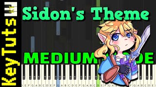 Sidon’s Theme from Breath of the Wild  Medium Mode Piano Tutorial Synthesia [upl. by Lanae]