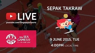 Sepak Takraw Mens Team Event Malaysia vs Singapore Day 4  28th SEA Games Singapore 2015 [upl. by Schroth]