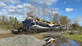 Land Cruise Rocky Mountaineer 609 Passenger Train  Surrey BC Canada 04OCT24 GP402 8017 Leading [upl. by Almat]