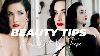 Dita Von Teese  HER BEAUTY TIPS  High Value Woman [upl. by Eelak963]