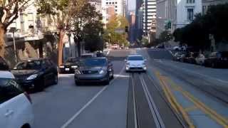 Riding the California St Cable Car  San Francisco Cable Car System  San Francisco California [upl. by Firman]