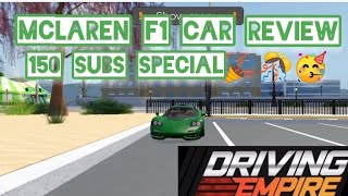 150 SUBS SPECIAL🥳🎉 Mclaren F1 car reviewRoblox DrivingEmpire and Max1Pro [upl. by Zehe]