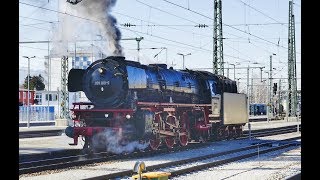 Historische Dampflok quot001 180quot aus Nördlingen im Bahnhof Freilassing [upl. by Hebel]