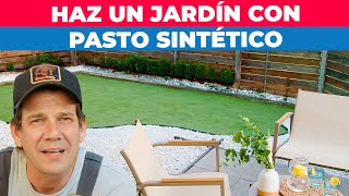 Cómo hacer un jardín con pasto sintético y piedras [upl. by Galloway]