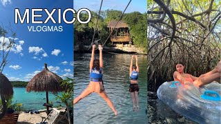 VLOGMAS 2122  Zip lining cliff jumping amp snorkelling in Mexico [upl. by Hadnama]