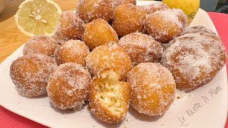 FRITTELLE DELLA NONNA AL CUCCHIAIO in 5 minuti  Nuvolette Sofficissime al limone per Carnevale 🎉🍋 [upl. by Jarret394]