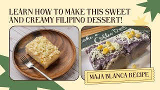 Creamy Ube Maja Blanca Recipe  Dollicious Cravings [upl. by Joyann]