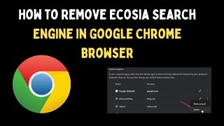 How to Remove Ecosia Search Engine in Google Chrome Browser on Windows 11 [upl. by Chap347]