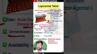 Loperamide Tablet medicine  hospital pharmacy composition bestmedicallecture [upl. by Aretak735]