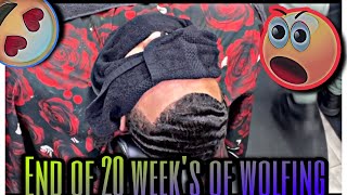 END OF 20 WEEKS WOLFING 360 WAVES HAIRCUT LOW TAPER MEDIUM HAIR [upl. by Yecart]