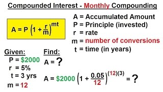 Business Math  Finance Math 4 of 30 Compound Interest  Monthly Compounding [upl. by Jenny]