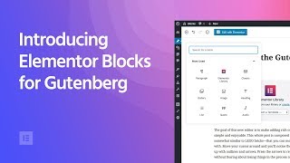 Introducing Elementor Blocks for Gutenberg [upl. by Elockcin]