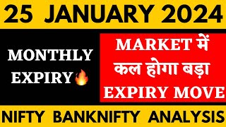 NIFTY PREDICTION FOR TOMORROW amp BANKNIFTY ANALYSIS FOR 25 JAN 2024  MARKET ANALYSIS FOR TOMORROW [upl. by Undine]