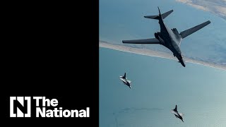 US flies B1B Lancer bomber over the Middle East [upl. by Rosenwald]