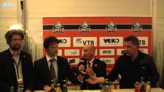 Pressekonferenz Löwen Frankfurt  ESV Kaufbeuren 08042014 [upl. by Orhtej388]